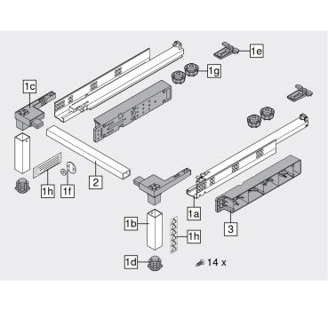 SPACE STEP Set, Kunststoff / Stahl, NL=460 mm